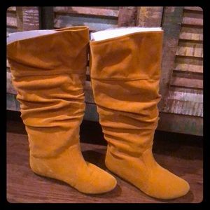 Yellow tall boots